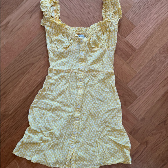 With Jéan Isabelle Mini Dress Yellow Floral Print XS - Picture 3 of 3